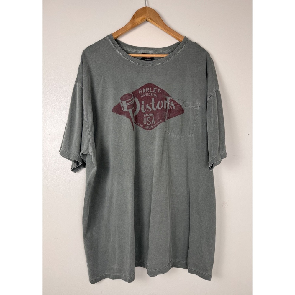 Harley Davidson Shirt Mens 2XL Green Crewneck Motorcycle Y2K Vintage Nashville
